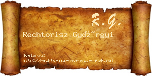 Rechtorisz Györgyi névjegykártya